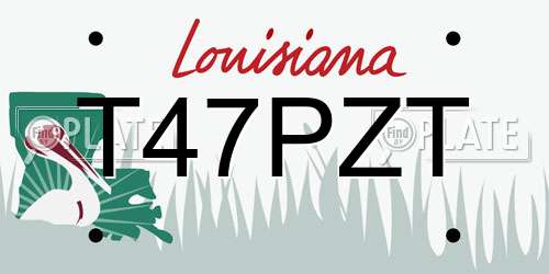 T47PZT Louisiana License Plate