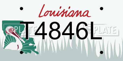 T4846L Louisiana License Plate