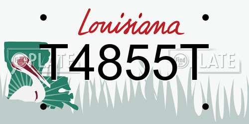 T4855T Louisiana License Plate