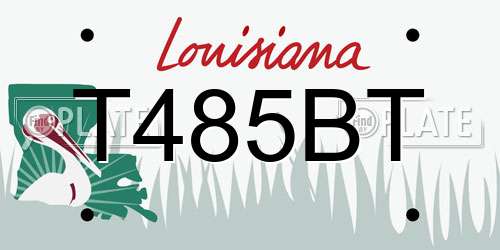 T485BT Louisiana License Plate