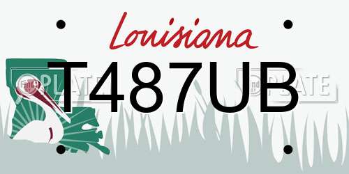 T487UB Louisiana License Plate