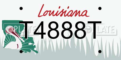 T4888T Louisiana License Plate
