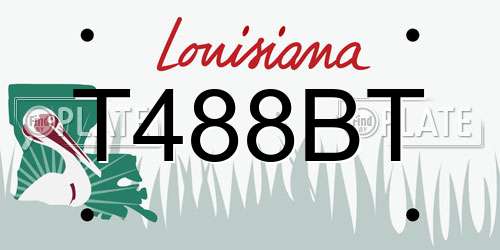 T488BT Louisiana License Plate
