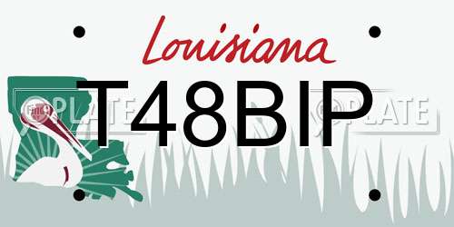T48BIP Louisiana License Plate