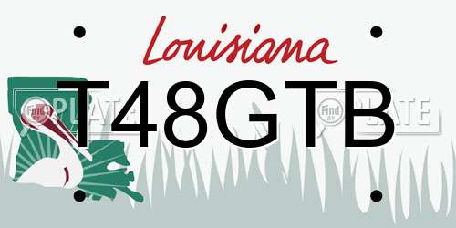 T48GTB Louisiana License Plate