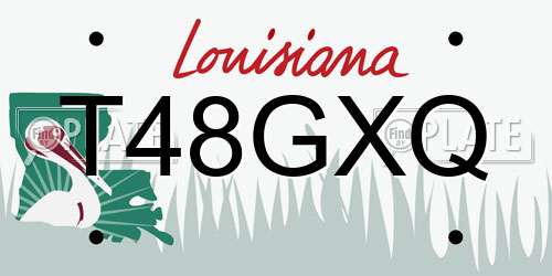 T48GXQ Louisiana License Plate