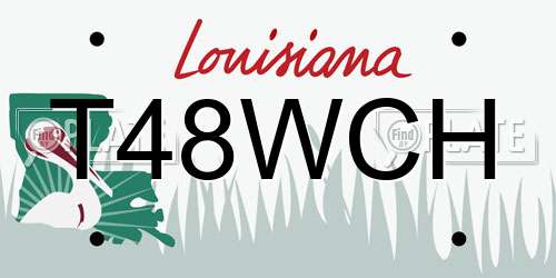T48WCH Louisiana License Plate