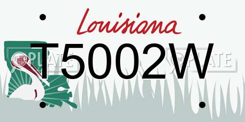 T5002W Louisiana License Plate