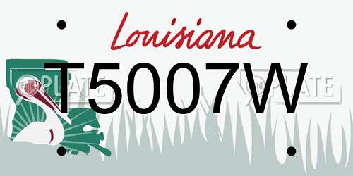 T5007W Louisiana License Plate
