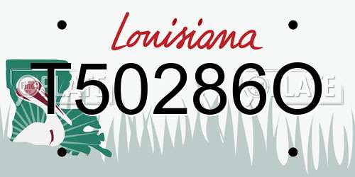 T50286O Louisiana License Plate
