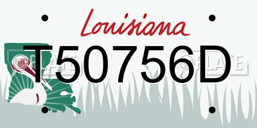 T50756D Louisiana License Plate