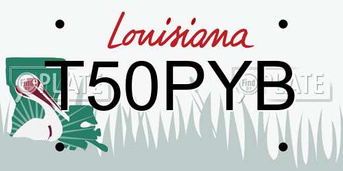 T50PYB Louisiana License Plate