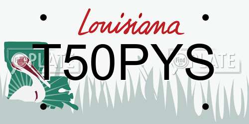 T50PYS Louisiana License Plate