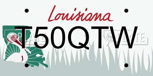 T50QTW Louisiana License Plate