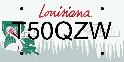 T50QZW Louisiana License Plate