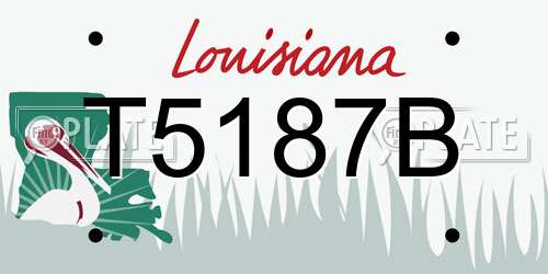 T5187B Louisiana License Plate