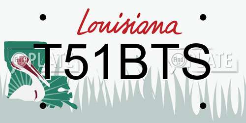 T51BTS Louisiana License Plate