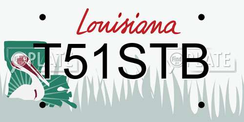 T51STB Louisiana License Plate