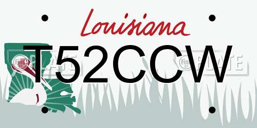T52CCW Louisiana License Plate