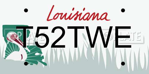 T52TWE Louisiana License Plate