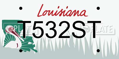 T532ST Louisiana License Plate