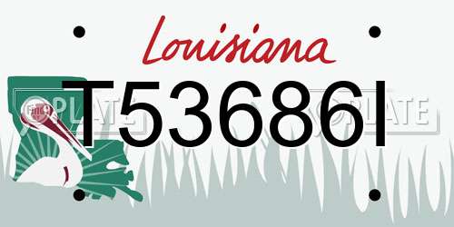 T53686I Louisiana License Plate