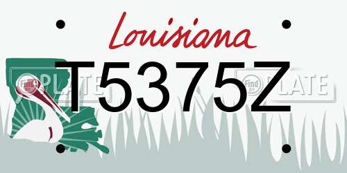 T5375Z Louisiana License Plate