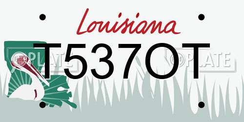 T537OT Louisiana License Plate