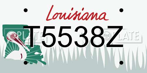 T5538Z Louisiana License Plate