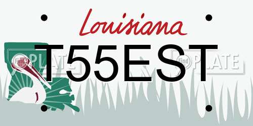 T55EST Louisiana License Plate