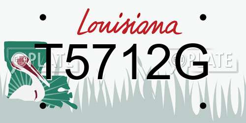 T5712G Louisiana License Plate