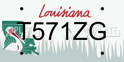 T571ZG Louisiana License Plate