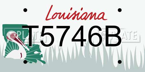 T5746B Louisiana License Plate
