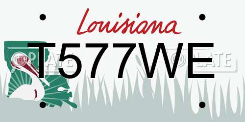 T577WE Louisiana License Plate