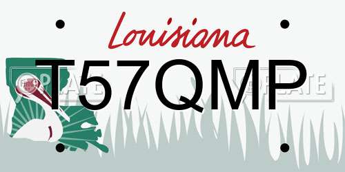 T57QMP Louisiana License Plate