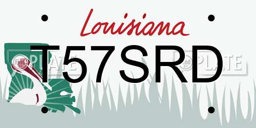 T57SRD Louisiana License Plate