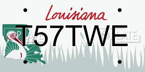 T57TWE Louisiana License Plate