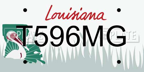 T596MG Louisiana License Plate