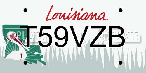 T59VZB Louisiana License Plate
