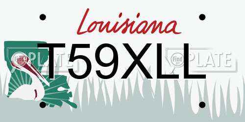 T59XLL Louisiana License Plate