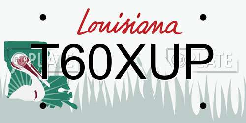 T60XUP Louisiana License Plate