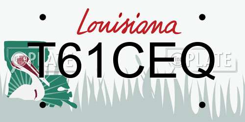 T61CEQ Louisiana License Plate