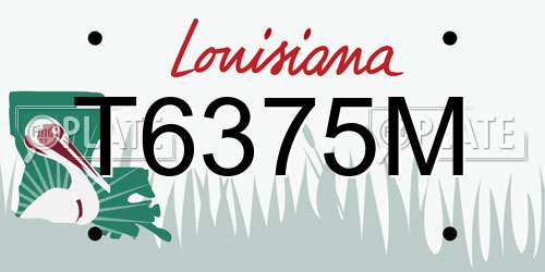 T6375M Louisiana License Plate