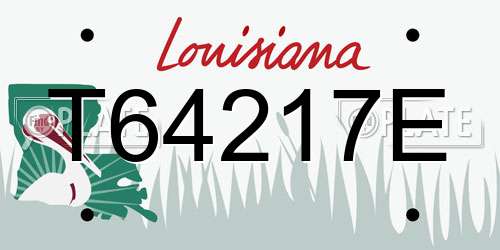 T64217E Louisiana License Plate