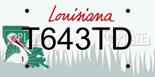 T643TD Louisiana License Plate