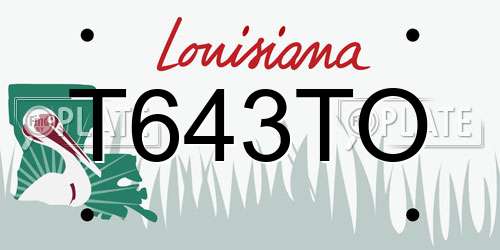 T643TO Louisiana License Plate