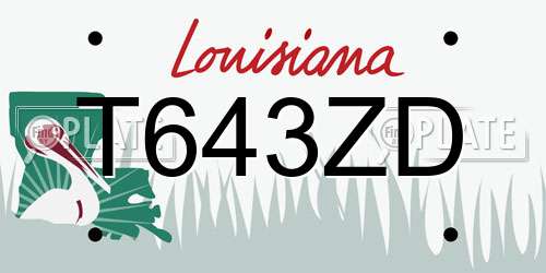 T643ZD Louisiana License Plate