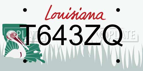 T643ZQ Louisiana License Plate