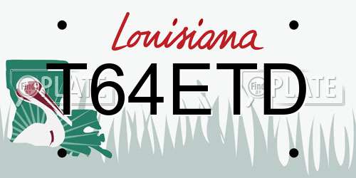 T64ETD Louisiana License Plate