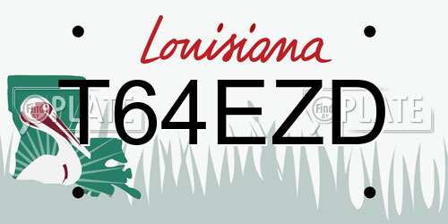 T64EZD Louisiana License Plate